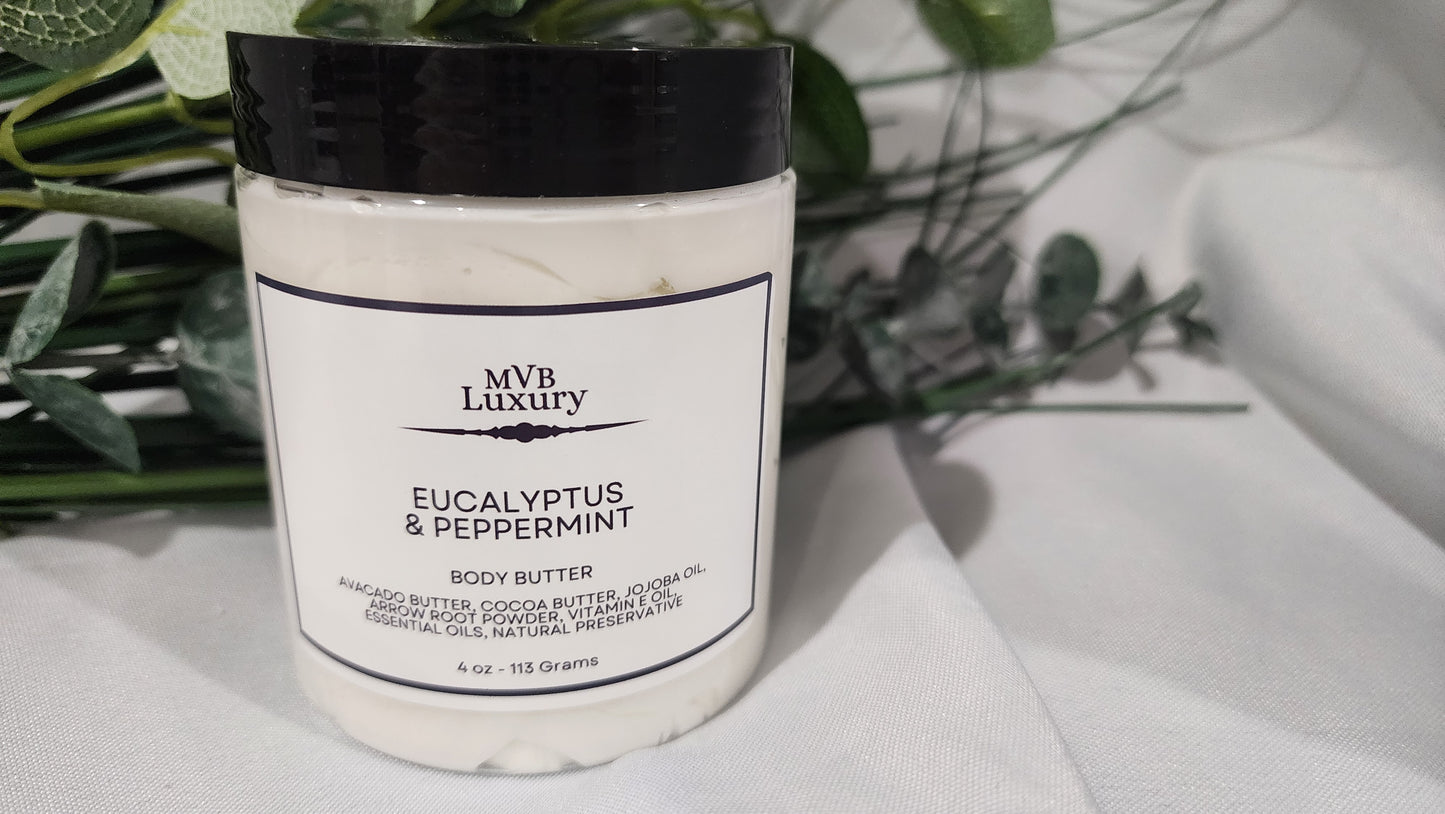 EUCALYPTUS & PEPPERMINT BODY BUTTER 4 OUNCE JAR