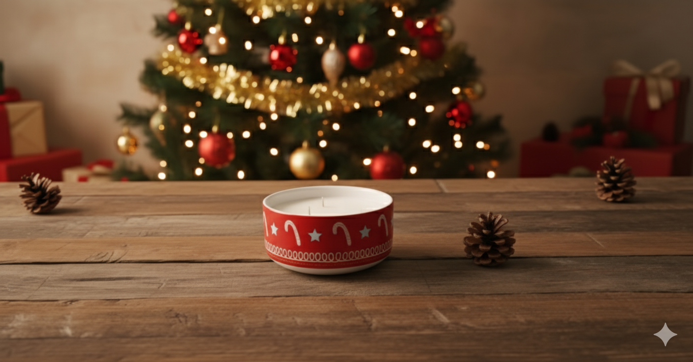 14 OUNCE ROUND HOLIDAY CANDLES