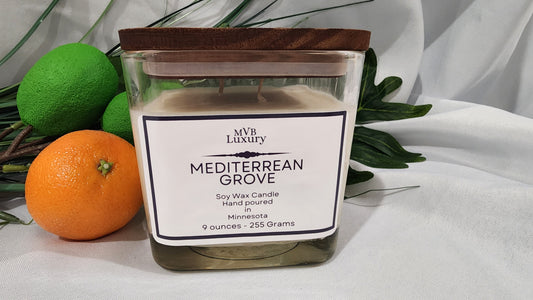 MEDITERREAN GROVE 9 OUNCE SQUARE CANDLE