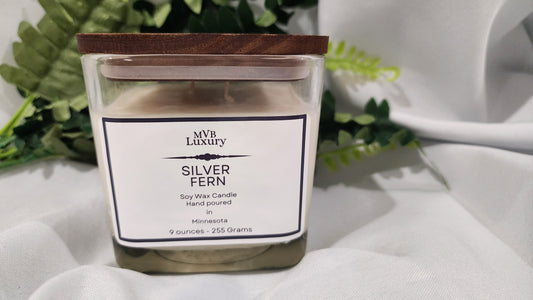 SILVER FERN 9 OUNCE SQUARE CANDLE