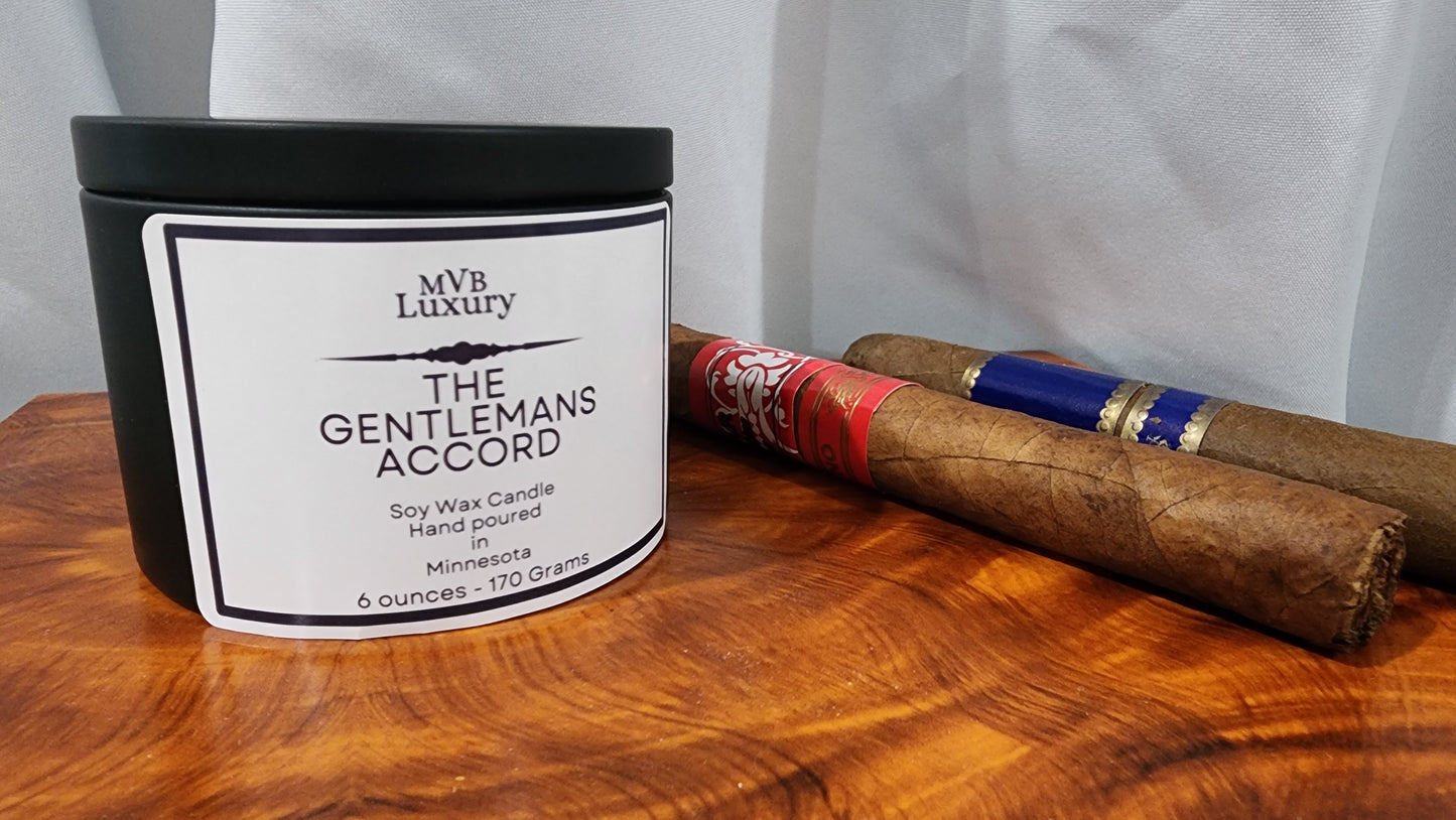 THE GENTLEMANS ACCORD 6 OUNCE TIN CANDLE