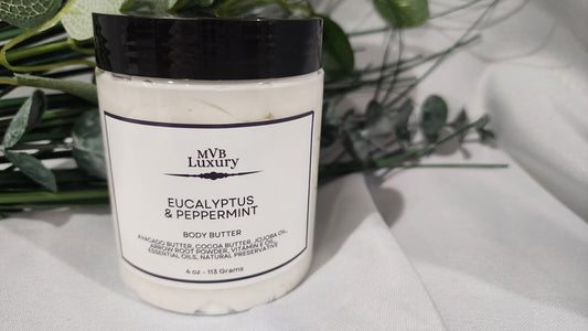 EUCALYPTUS & PEPPERMINT BODY BUTTER 4 OUNCE JAR