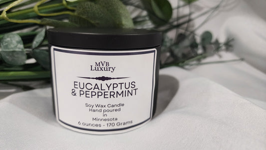 EUCALYPTUS & PEPPERMINT 6 OUNCE TIN CANDLE