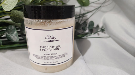EUCALYPTUS & PEPPERMINT SUGAR SCRUB 10 OUNCE JAR
