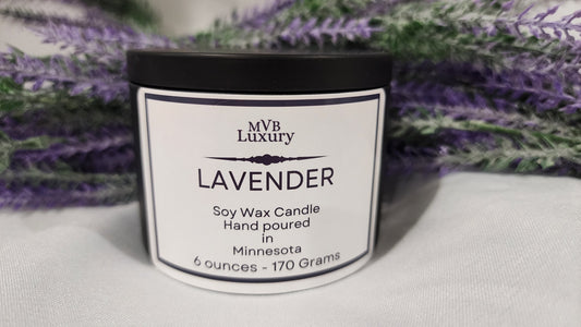 LAVENDER 6 OUNCE TIN CANDLE