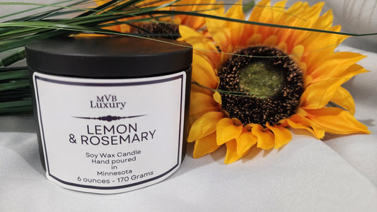 LEMON & ROSEMARY 6 OUNCE TIN CANDLE