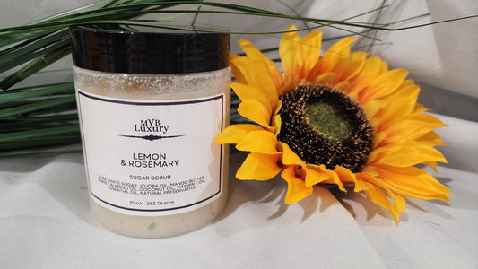 LEMON & ROSEMARY SUGAR SCRUB 10 OUNCE JAR