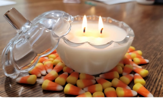 GLASS PUMPKIN CANDLES